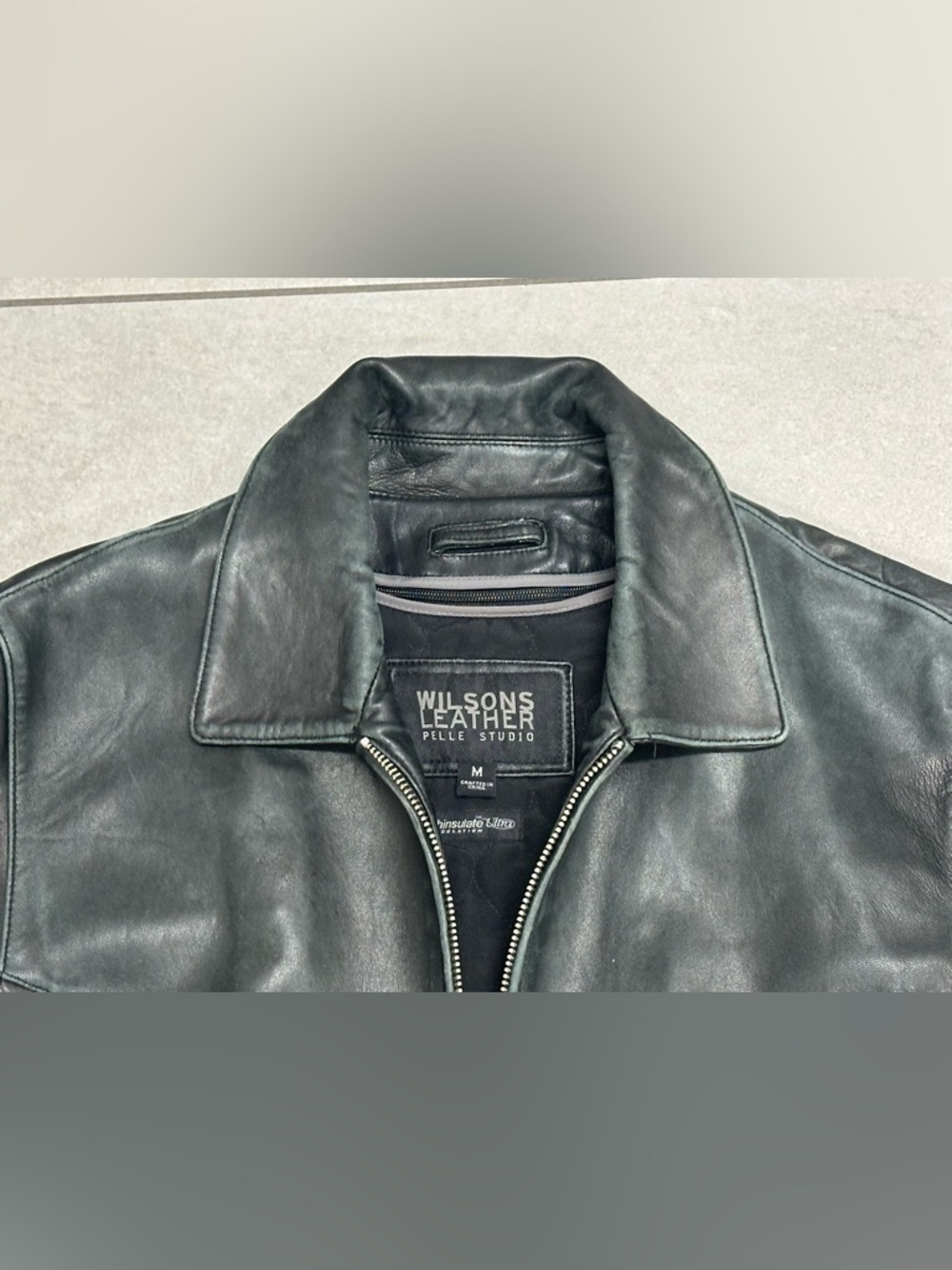 VTG Men’s Black WILSONS LEATHER JACKET Medium Pelle Studio Removable Lining - Picture 4 of 12